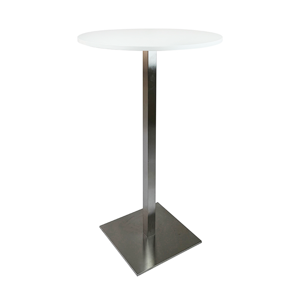 [4046.1.04] Stehtisch Alba Round - Edelstahl (Weiß)